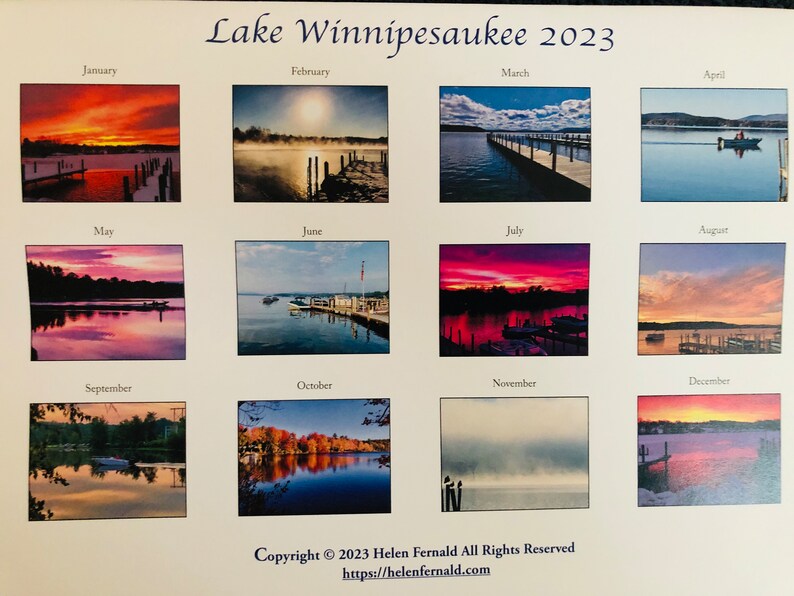 2023 Lake Winnipesaukee Calendar Etsy