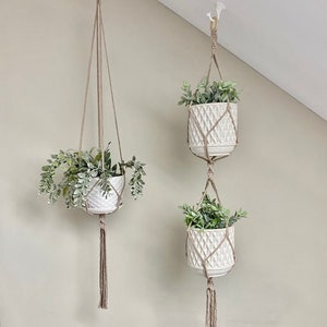 Custom Single Plant Hangers | Create Your Own Macrame Plant Hanger | Recycled Cotton Macrame | Modern Plant Hanger