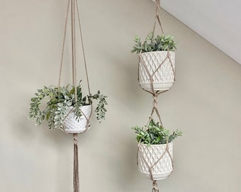 Custom Single Plant Hangers | Create Your Own Macrame Plant Hanger | Recycled Cotton Macrame | Modern Plant Hanger
