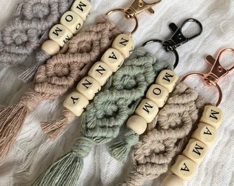 Mama Keychains | Handmade Mom Keychain | Mother’s Day Gift | Wooden Letters | Custom Name Gift | Nan | Grandma | Mum | Auntie Keychain