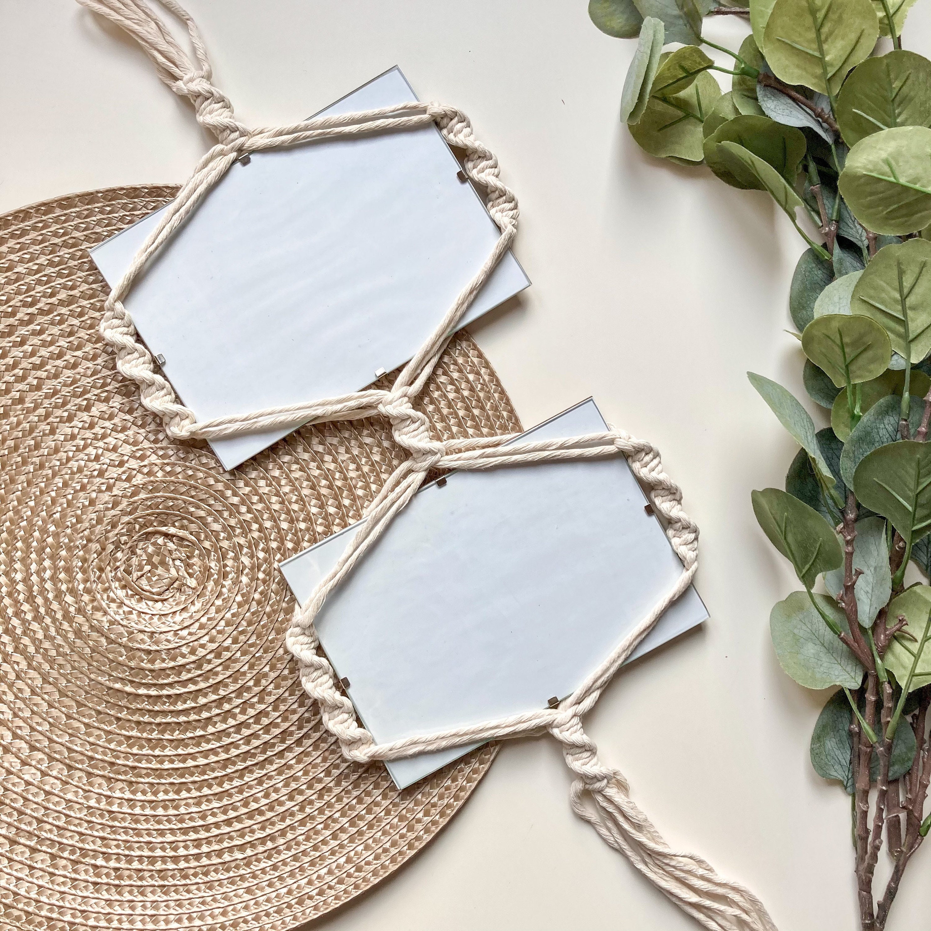 Double Picture Frame 5X7 Macrame Wall Hanging Landscape Etsy