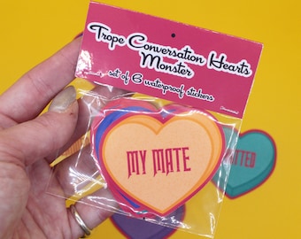 Monster Romance Trope Conversation Hearts STICKER PACK