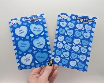 HOJAS DE PEGATINAS DE COrazones de conversación sobre tropos románticos de hockey