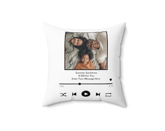 Custom Personalized Music Playlist Faux Suede Square Pillow