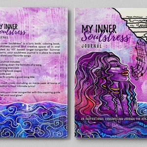 Hardcover, Journal, Mermaid, Purple, Soulstress, Inspirational, Music, Songwriting Journal, Lyrics, Notebook, Gift for Her Girls Women image 1