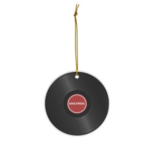 Personalized, Custom, Music, Record, Ceramic, Black Christmas Ornament, Gift for DJ Songwriter Musician Singer