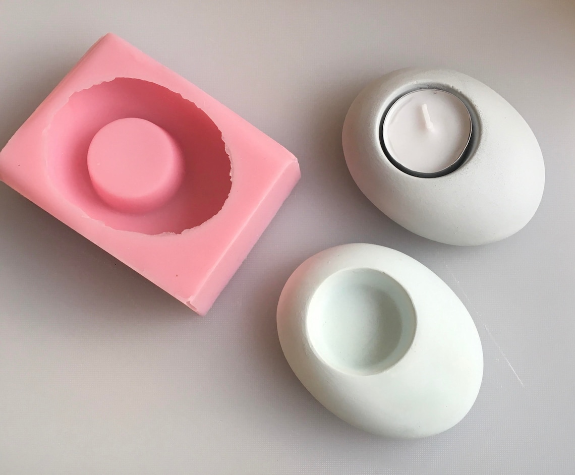 High Quality Silicone Mould/mold for Concrete Pebble Tea Light Etsy