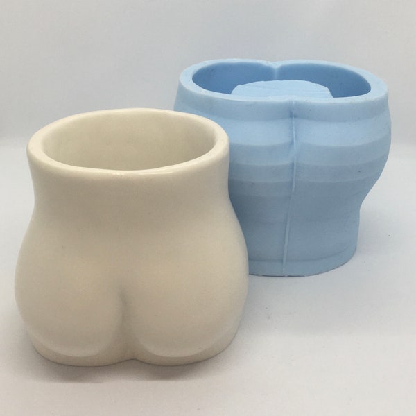 High Quality Silicone Bum/Butt/Booty Mould/Mold for Concrete/jesmonite/stone/Planters/Candles/pots with Lid. UK Manufactured and Dispatched.