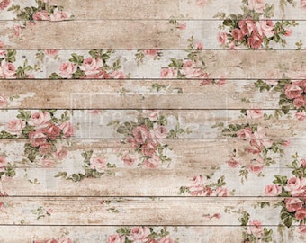 Decoupage Tissue Paper, SHABBY FLORAL, 19" x 30", Mulberry, Two Sheets, Redesign with Prima