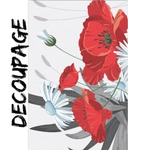 Large Decoupage Paper - 20 x 30&quot; - Bold Floral-  with Instructions