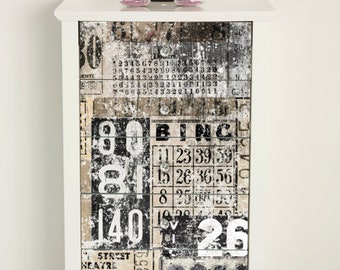 Large Decoupage Paper - 20 x 30" - Grunge Bingo -  with Instructions