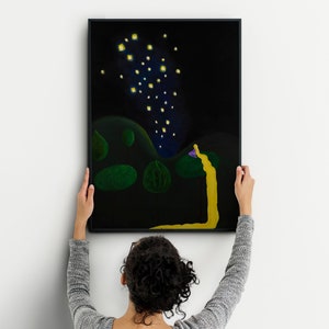 Disney Tangled Art Print Inspired by a mural painted by Rapunzel