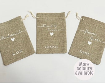 Personalised Wedding Gift Bags | Custom Bridesmaid Gift Bags | Bridal Party Favour Bags | Flower Girl Gift Bag | Maid of Honour Gift Bag