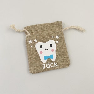 Personalised Tooth Fairy Bag Tooth Fairy Treat bag Hessian Tooth Fairy Bag Tooth Fairy bag for girls Tooth Fairy Bag for boys image 5