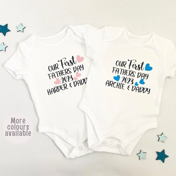 Personalised Our First Fathers Day Baby Vest | Daddy Babygrow Gift | Custom Fathers Day Gift | 1st Fathers Day | Daddy & Me | Fathers Day