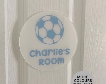 PersonalisedAcrylic Football Bedroom Door Sign | Custom Name Plaque | Children’s Bedroom Wall Art | Soccer Room Name Sign | Boys Room Sign
