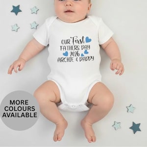 Personalised First Father's Day Baby Vest | Daddy & Me Gift | Newborn Baby Gift | Present For New Dad | Baby Milestone Vest image 1