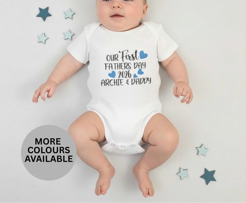 Personalised First Father's Day Baby Vest | Daddy & Me Gift | Newborn Baby Gift | Present For New Dad | Baby Milestone Vest image 1