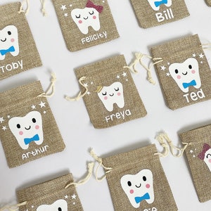 Personalised Tooth Fairy Bag Tooth Fairy Treat bag Hessian Tooth Fairy Bag Tooth Fairy bag for girls Tooth Fairy Bag for boys image 2