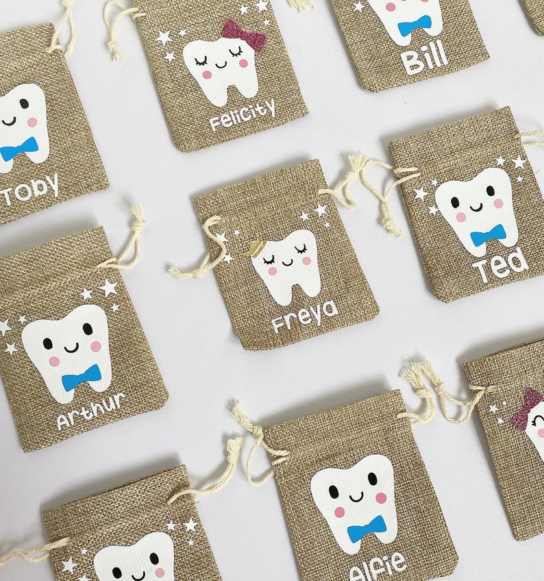Personalised Tooth Fairy Bag Tooth Fairy Treat bag Hessian Tooth Fairy Bag Tooth Fairy bag for girls Tooth Fairy Bag for boys image 2