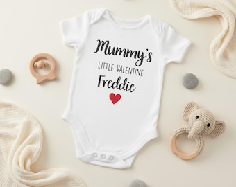 Personalised Valentine’s Baby Vest | Custom Name Baby Bodysuit | Mummy’s Little Valentine | Valentine’s Day Baby Outfit |  Personalized Gift