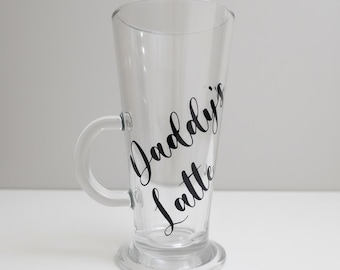 Personalised Fathers Day Glass Mug | Daddy Birthday Gift | Latte Glass | Gift for Dads | Fathers Day Gift