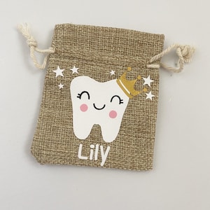 Personalised Tooth Fairy Bag Tooth Fairy Treat bag Hessian Tooth Fairy Bag Tooth Fairy bag for girls Tooth Fairy Bag for boys image 6