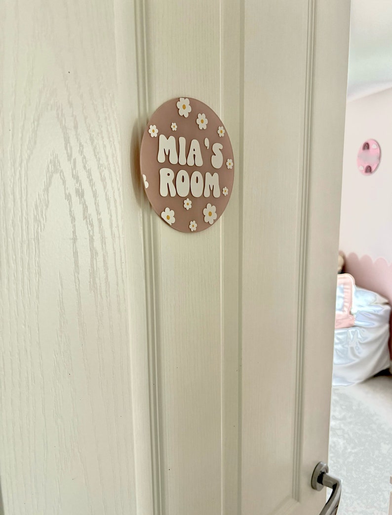Personalised Flower Bedroom Door Sign | Custom Nursery Decor | Cute ...