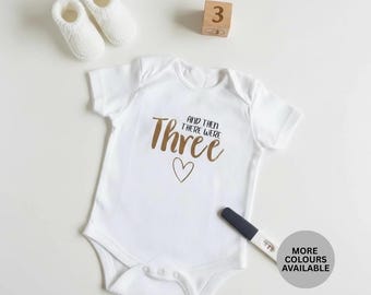And Then There Were Three Baby Vest | Pregnancy Announcement Outfit | Family of Four Five Six Reveal | Custom Baby Bodysuit