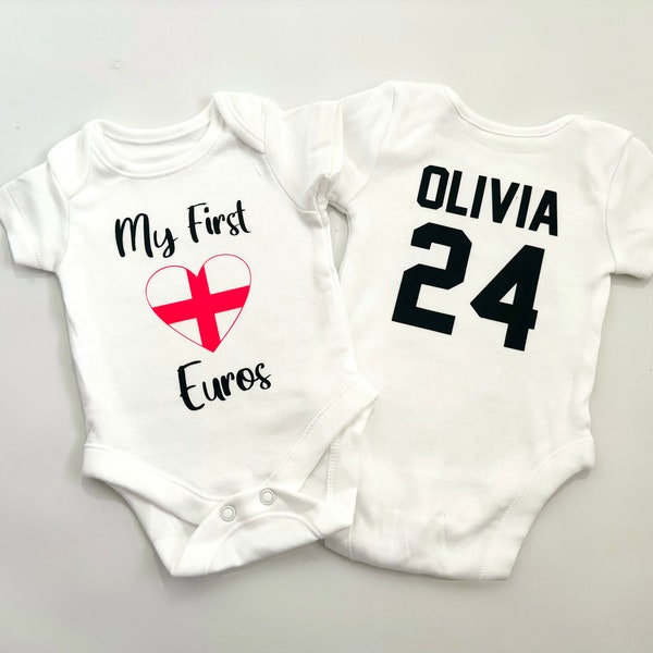 Personalised First Euros 2024 Baby Vest | Baby’s First football vest | England Baby Vest | My First Kit | England Football