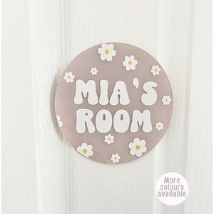 Personalised Acrylic Flower Bedroom Door Sign |Custom Room Name Plaque | Personalised Acrylic Nursery Sign |Children’s Wall Sign |Girls Room