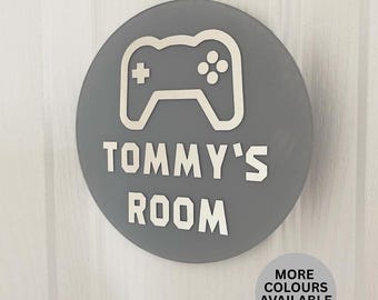 Personalised Games Bedroom Door Sign | Acrylic Gamer Wall Art | Custom Name Plaque For Kids | Name Plaque For Kids and Teens | Gaming Gift
