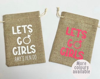 Personalised Hen Do Favour Bag | Custom Hen Party Gift Bag | Bridal Shower Gift Bag | Hessian Bridesmaid Gift Bag | Hen Do Accesories