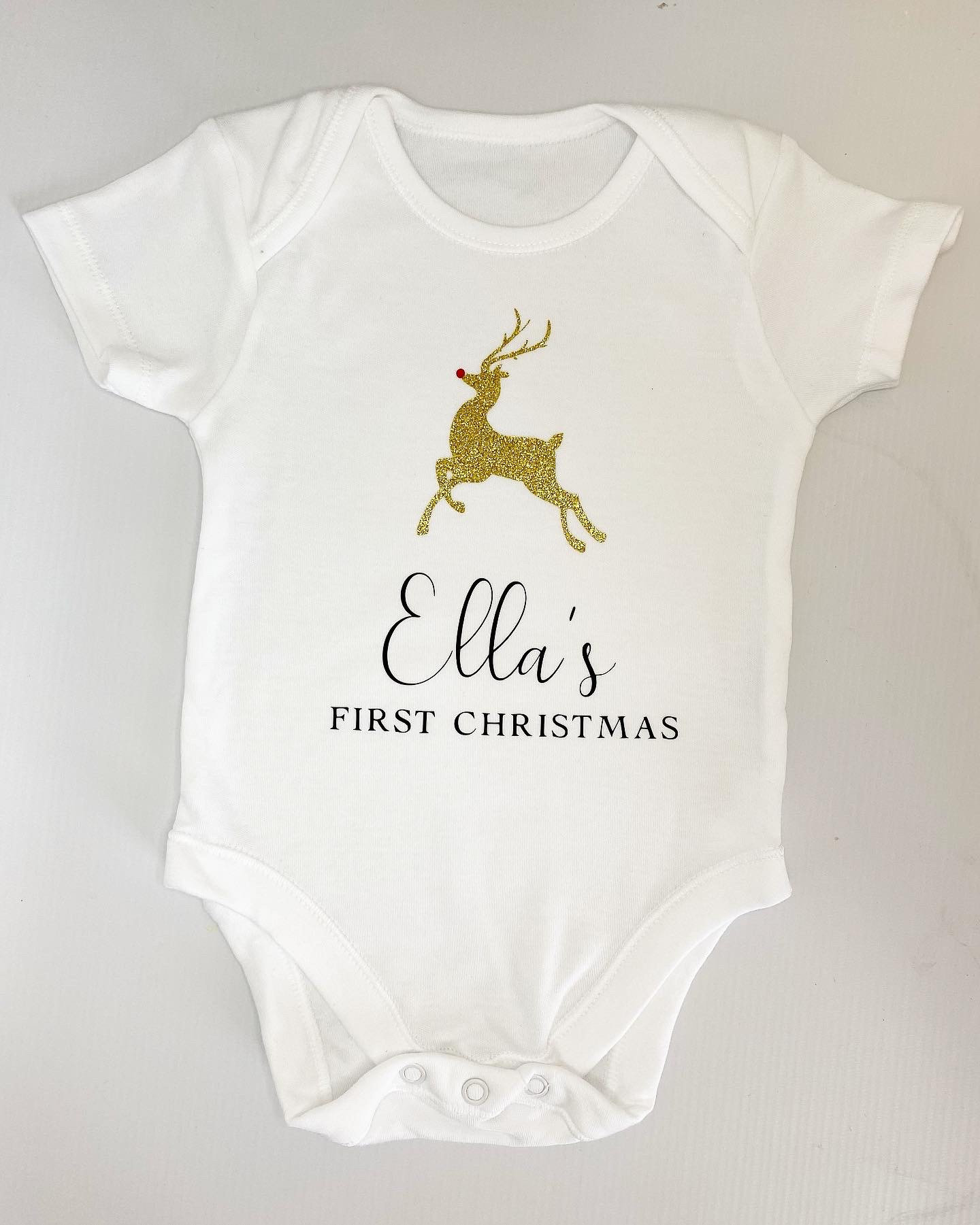 Personalised First Christmas Baby Vest Custom Unisex Baby Etsy