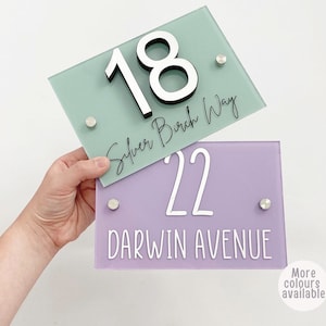 Personalised Modern Contemporary House Door Sign | 3D Numbered House Sign | New Home Gift | Custom House Number Sign | Painted Address Sign