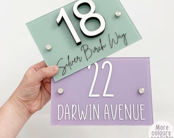 Personalised Modern Contemporary House Door Sign | 3D Numbered House Sign | New Home Gift | Custom House Number Sign | Painted Address Sign