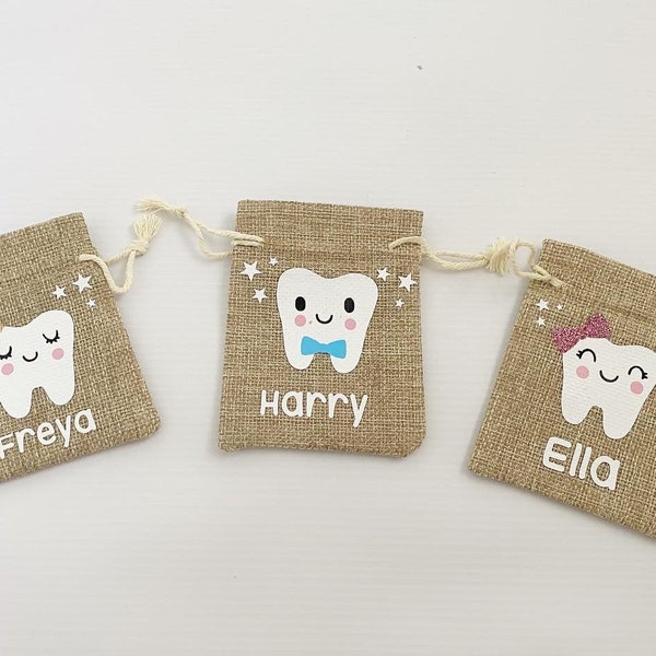 Personalised Tooth Fairy Bag | Tooth Fairy Treat bag | Hessian Tooth Fairy Bag | Tooth Fairy bag for girls | Tooth Fairy Bag for boys |