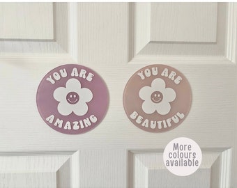 You Are Beautiful Wall Sign| You Are Amazing Room Sign | Personalised Acrylic Bedroom Door Sign | Girls Room Decor | Children’s Room