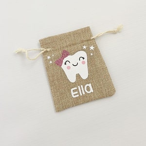 Personalised Tooth Fairy Bag Tooth Fairy Treat bag Hessian Tooth Fairy Bag Tooth Fairy bag for girls Tooth Fairy Bag for boys image 4
