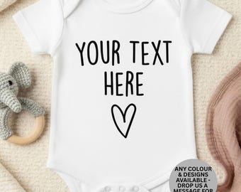 Personalisierte Babyweste | Benutzerdefinierte Babybody | Neugeborenen Geschenk | Baby-Ankündigungs-Outfit | Benutzerdefinierte Text Baby wachsen | Baby-Dusche-Geschenk