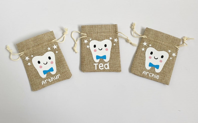 Personalised Tooth Fairy Bag Tooth Fairy Treat bag Hessian Tooth Fairy Bag Tooth Fairy bag for girls Tooth Fairy Bag for boys image 8