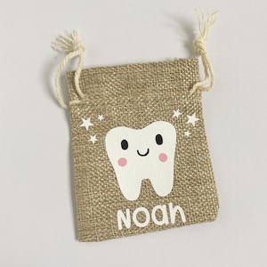 Personalised Tooth Fairy Bag Tooth Fairy Treat bag Hessian Tooth Fairy Bag Tooth Fairy bag for girls Tooth Fairy Bag for boys image 7