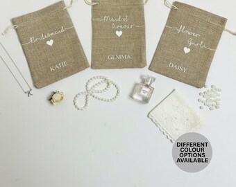 Personalised Wedding Gift Bags | Custom Bridesmaid Gift Bags | Bridal Party Favour Bags | Flower Girl Gift Bag | Maid of Honour Gift Bag