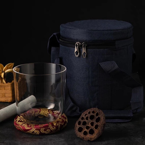 440hz Clear Crystal Singing Bowls With Handle For Sound Etsy