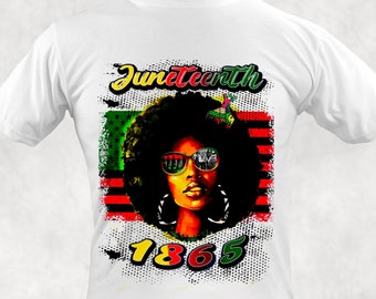 JUNETEENTH, PNG, SUBLIMATION, Afro T-Shirt