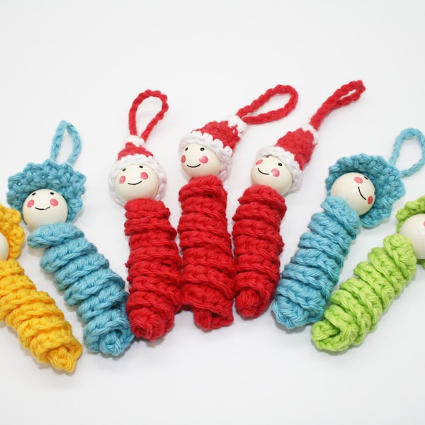 Worry Worms, Lucky Worms, Christmas Worms Crochet Pattern PDF File