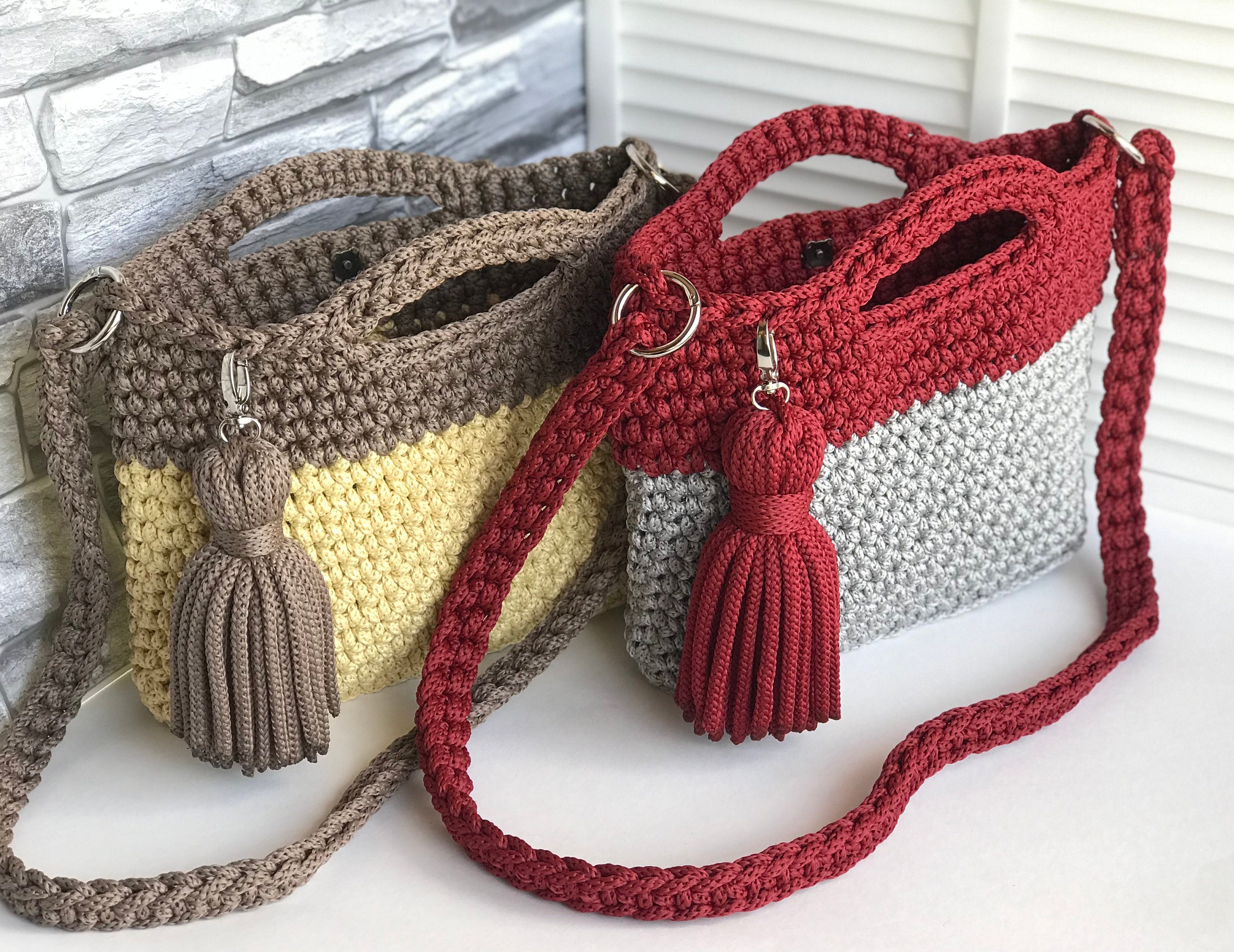 Cross body purse crochet patterns Crochet tote bag pattern Etsy