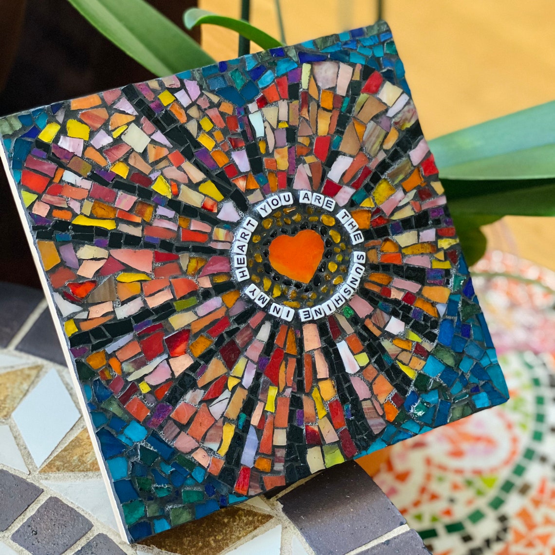 Wall Art Decor Mosaic Heart Quote Etsy