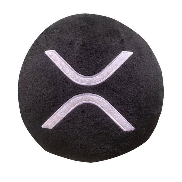 Ripple XRP Pillow - Embroidered Round Stuffed Plush Crypto Pillow by BlockCraft XRP Plush Pillow