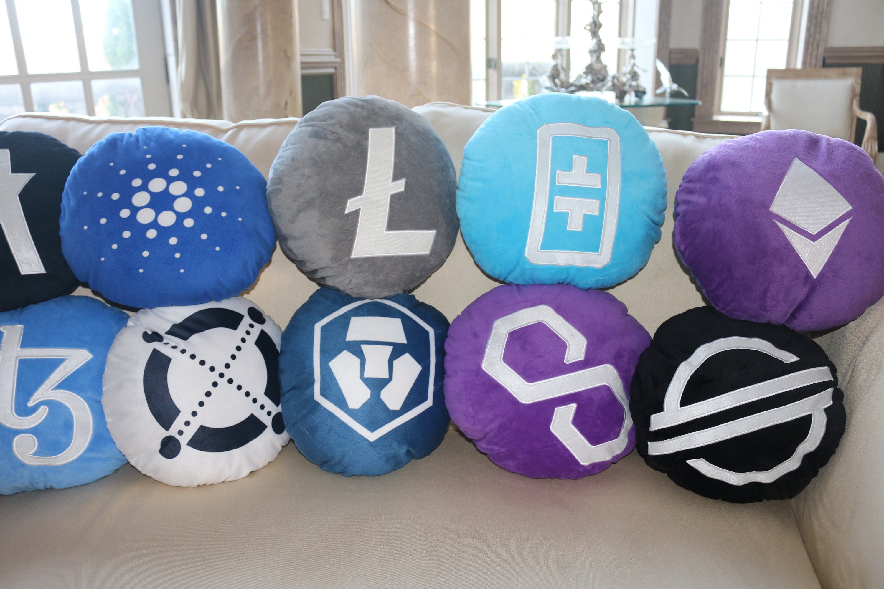 DOT Stuffed Pillow Polkadot Crypto Plush Pillow - 12 Inch Round DOT Coin  Stuffed Pillow By BlockCraft.Shop Blockcraft Shop Pillow